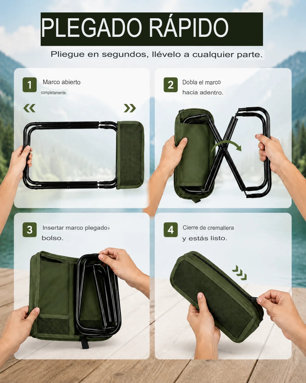 SILLA PLEGABLE TIPO MOCHILA 🎒🪑