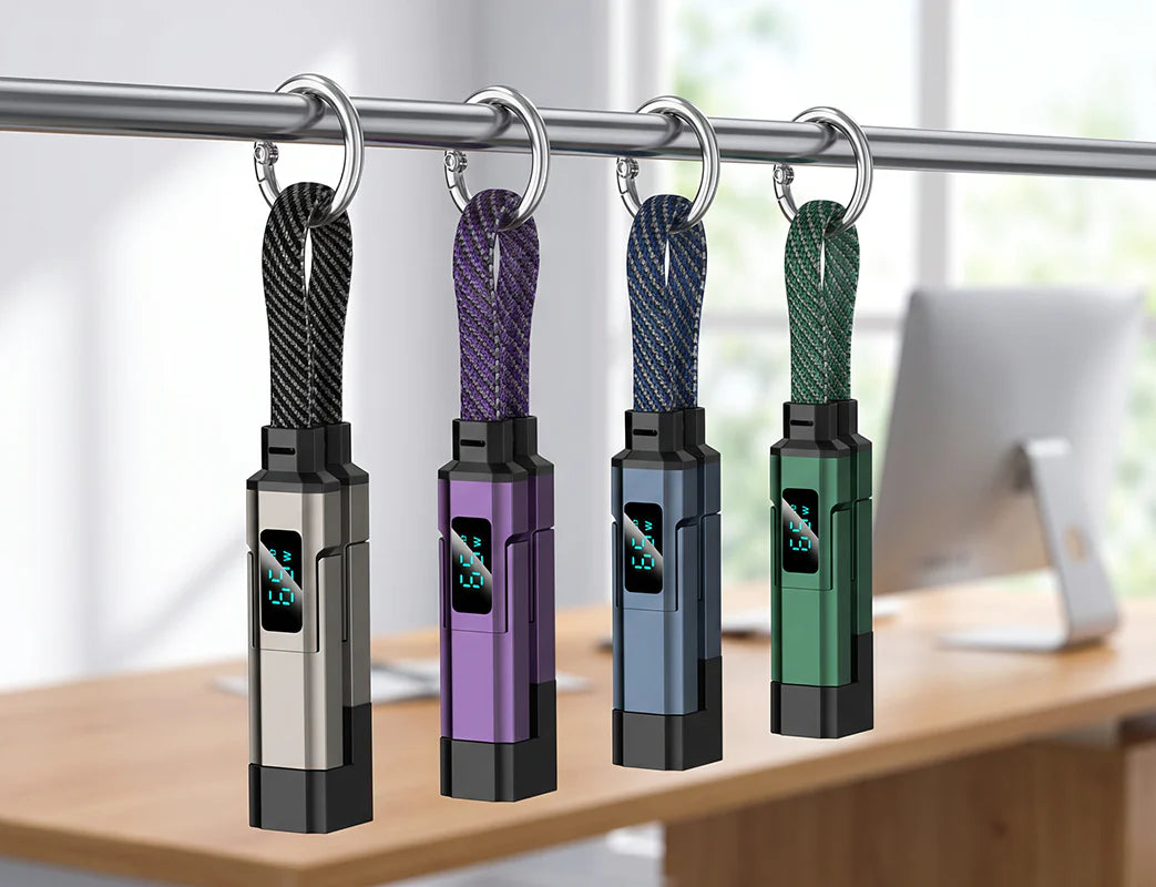 POWER KEY: CABLE DE CARGA 4 EN 1 CON LLAVERO💫⚡