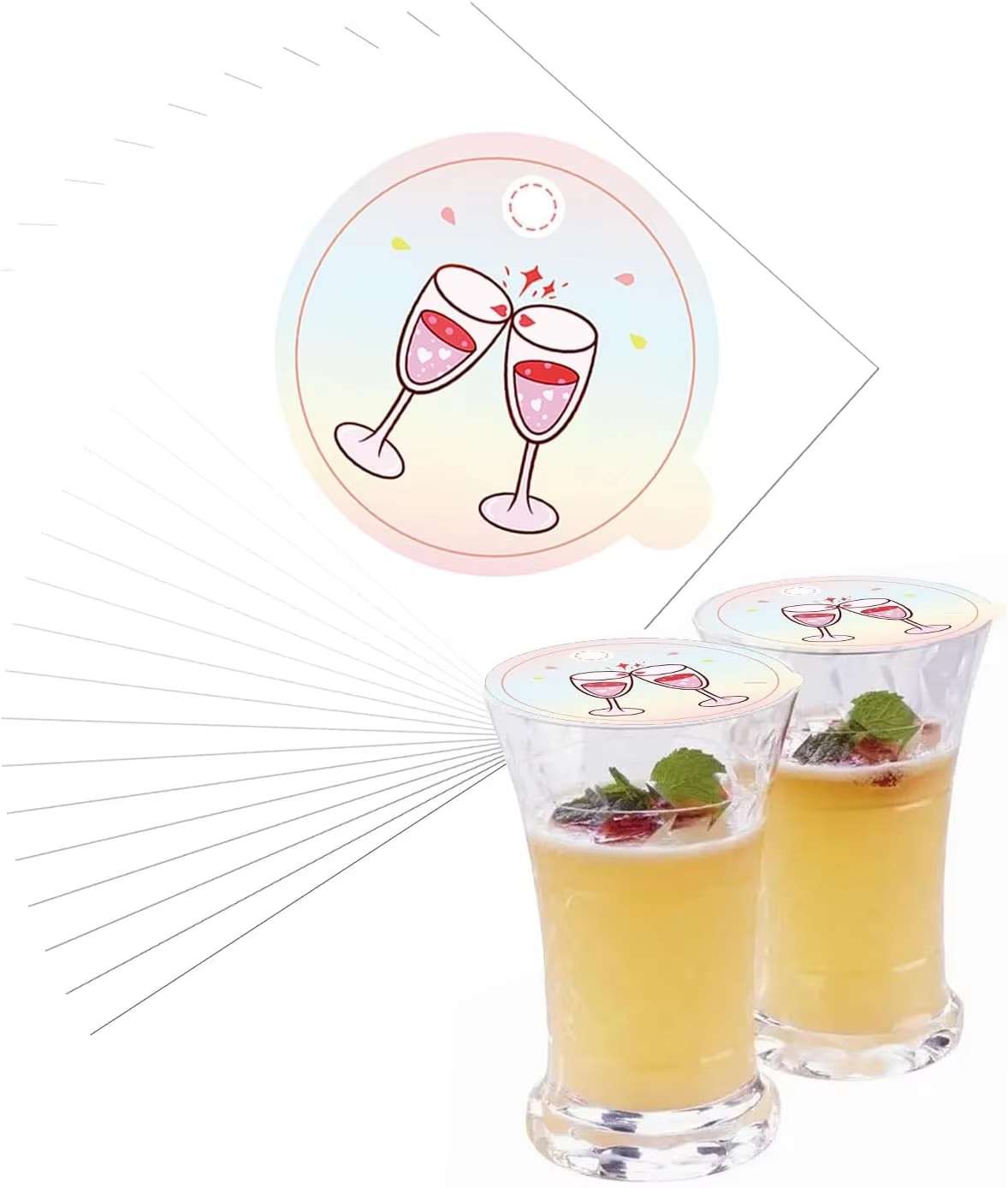 ✨ CUP-TAG: KIT X 10 ADHESIVOS DE PAPEL PARA VASOS✨