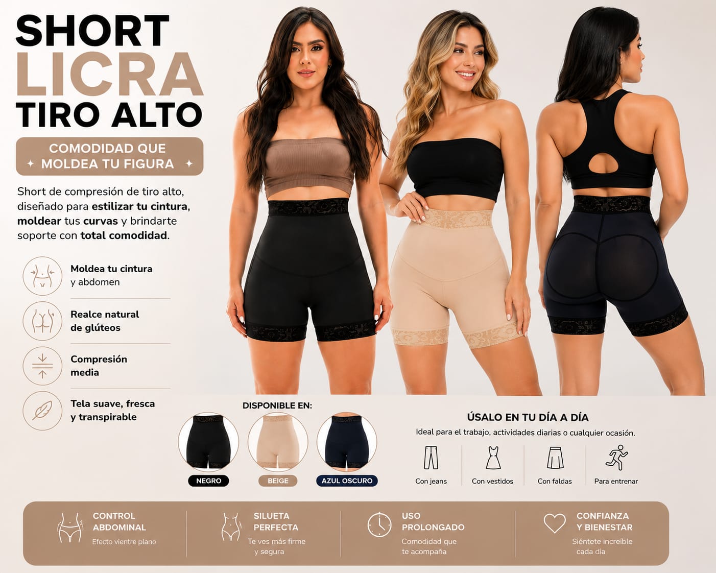 SHORT MOLDEADOR DE ABDOMEN Y GLÚTEOS 💖✨