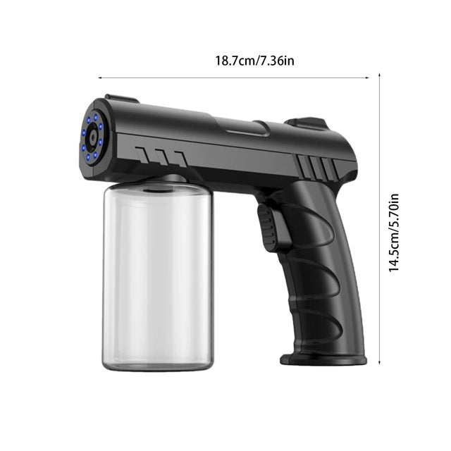 💨💙 PISTOLA PULVERIZADORA NANO DESINFECTANTE PORTÁTIL INALÁMBRICA CON LUZ AZUL ✨🧴