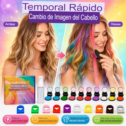 KIT X12 TINTAS TEMPORALES PARA CABELLO 🌈✨