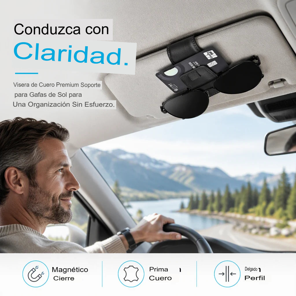🕶️ SOPORTE MAGNÉTICO PARA GAFAS EN CUERO 🚗✨
