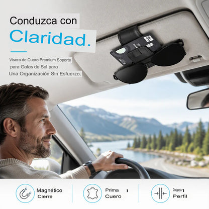 🕶️ SOPORTE MAGNÉTICO PARA GAFAS EN CUERO 🚗✨