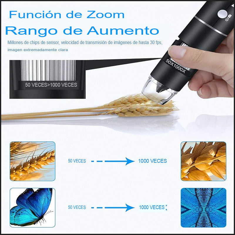 ZOOM MICRO: MICROSCOPIO DIGITAL PARA CELULAR X1000 💎🔍