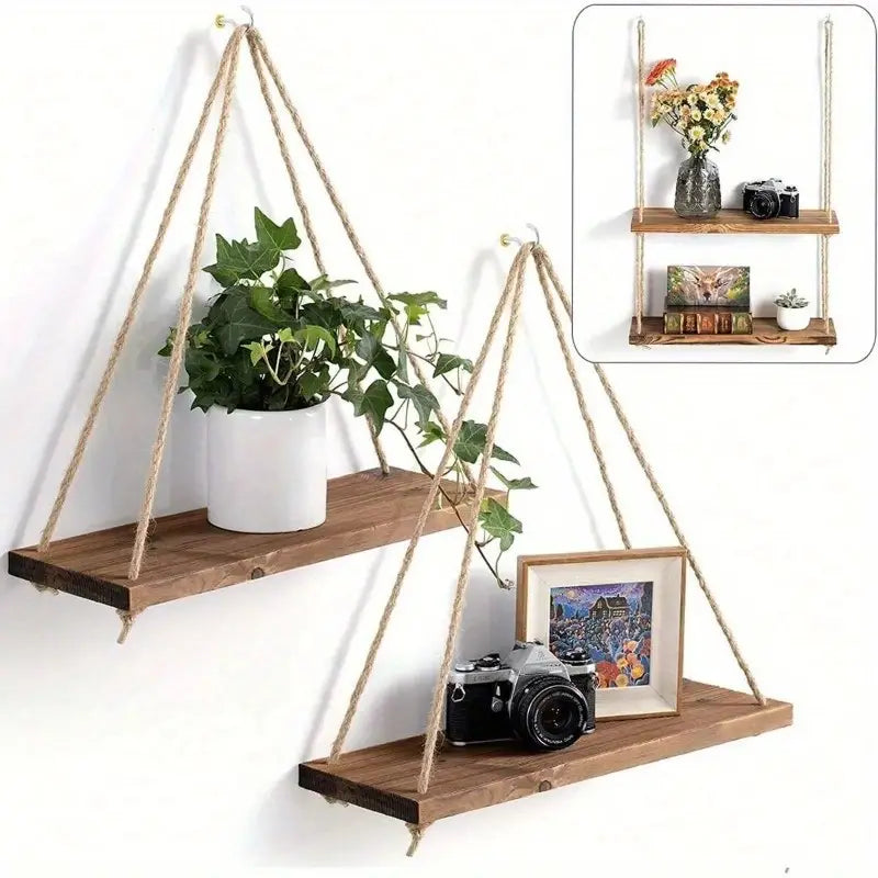 ESTANTECHIC: ESTANTE FLOTANTE DE MADERA Y CAÑAMO 🌿✨