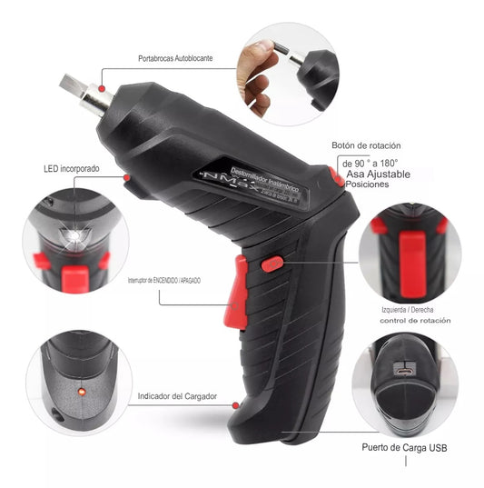 POWERDRIVE47P: DESTORNILLADOR INALAMBRICO ELÉCTRICO 🔋⚡