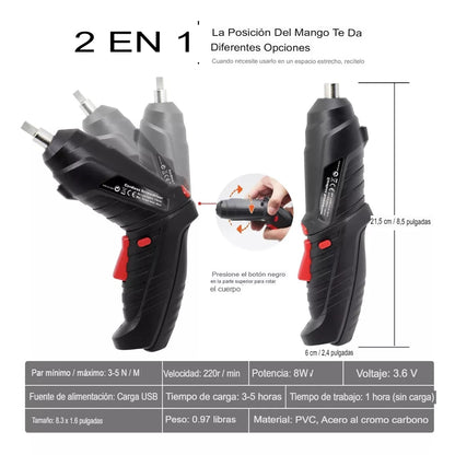 POWERDRIVE47P: DESTORNILLADOR INALAMBRICO ELÉCTRICO 🔋⚡