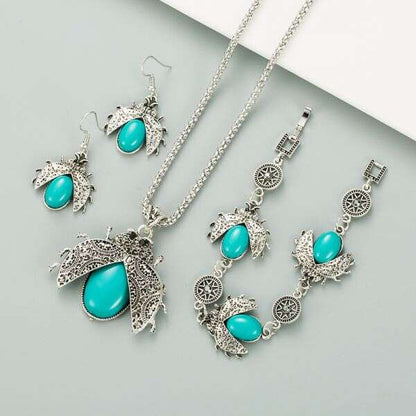 LUCKY JEWELRY: SET MARIQUITA TURQUESA ✨🐞