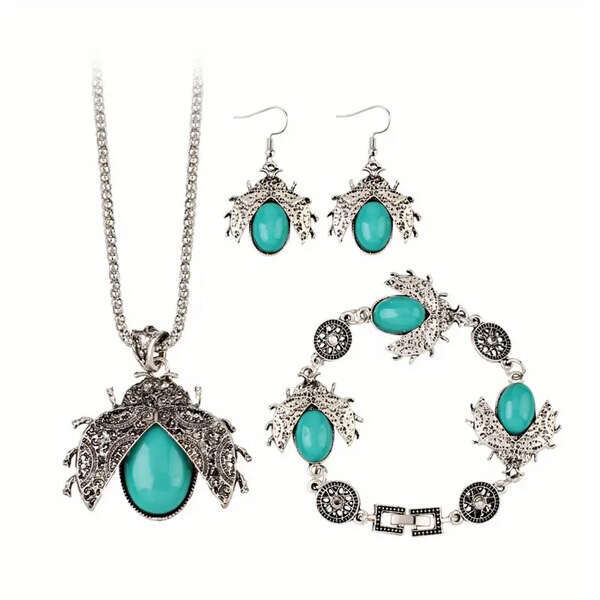 LUCKY JEWELRY: SET MARIQUITA TURQUESA ✨🐞