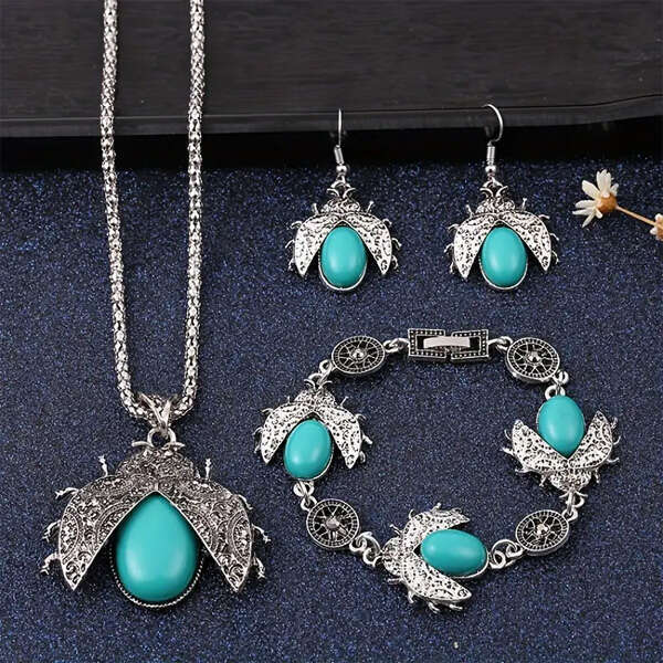 LUCKY JEWELRY: SET MARIQUITA TURQUESA ✨🐞