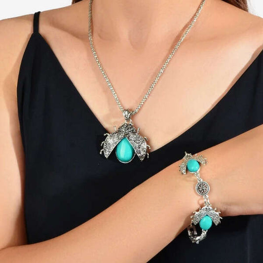 LUCKY JEWELRY: SET MARIQUITA TURQUESA ✨🐞