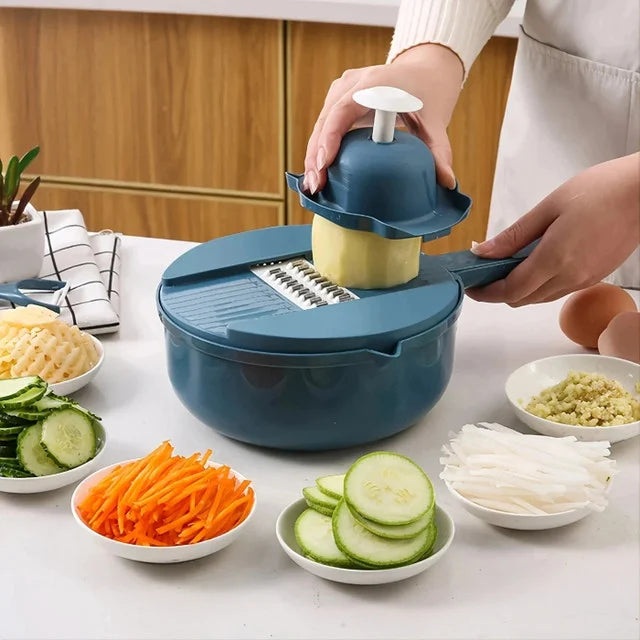 VEGGIEMASTER: CORTADOR DE VEGETALES 9 EN 1🥕🔪