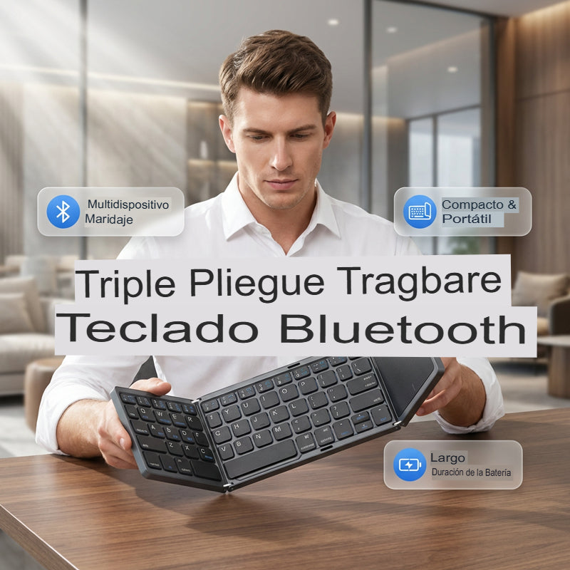 ⌨️ POCKET-TYPE: MINI TECLADO BLUETOOTH PLEGABLE ULTRADELGADO⌨️