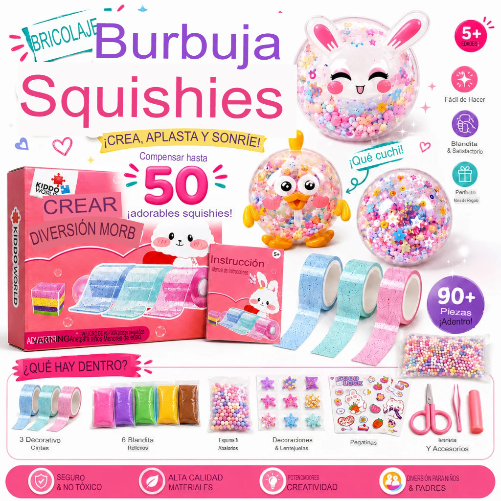 KIT CREATIVO DE SQUISHIES DE BURBUJAS 🌈🫧
