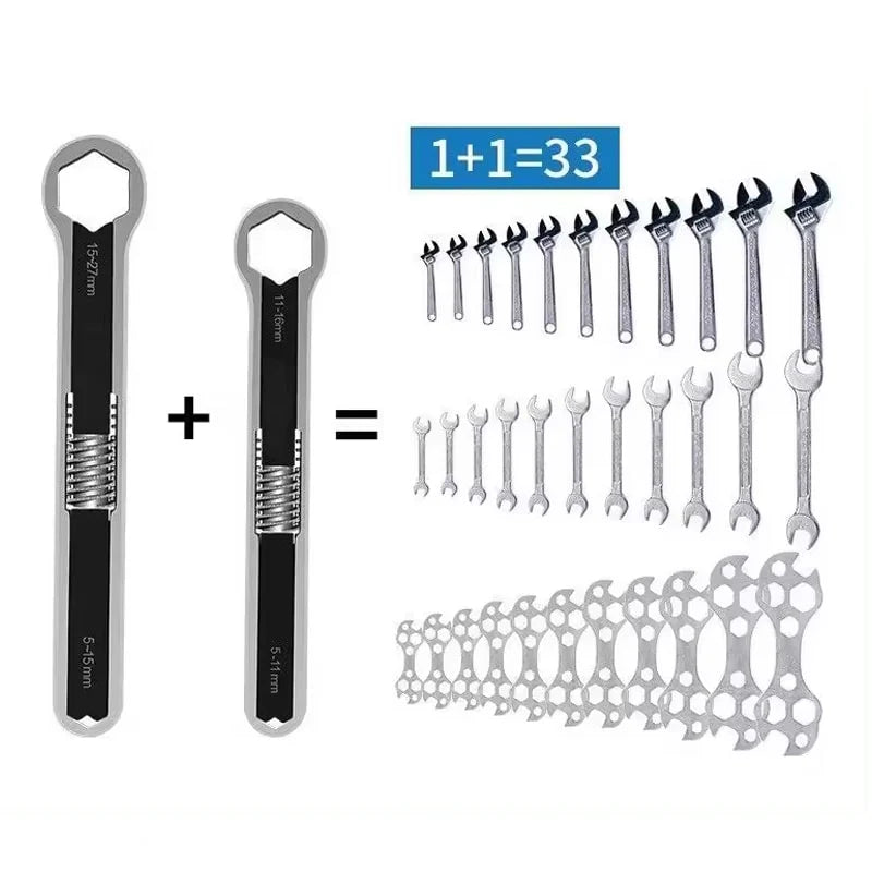 GRIPPRO: JUEGO DE 2 LLAVES AJUSTABLES 🛠️✨