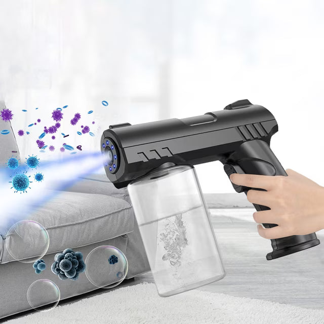 💨💙 PISTOLA PULVERIZADORA NANO DESINFECTANTE PORTÁTIL INALÁMBRICA CON LUZ AZUL ✨🧴