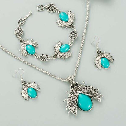 LUCKY JEWELRY: SET MARIQUITA TURQUESA ✨🐞