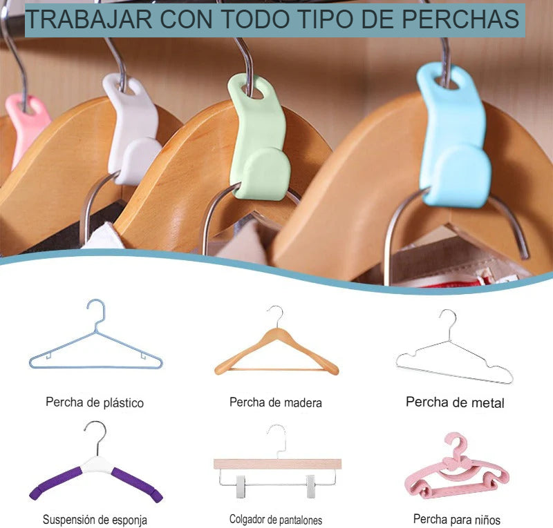 KIT X50 CLIPS EXTENSORES DE GANCHOS DE ROPA👕🪝