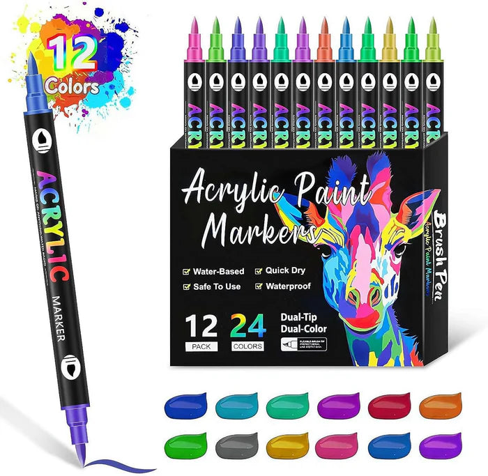 COLORARTPRO: SETX12 ROTULADORES ACRILICOS 🎨🖊️