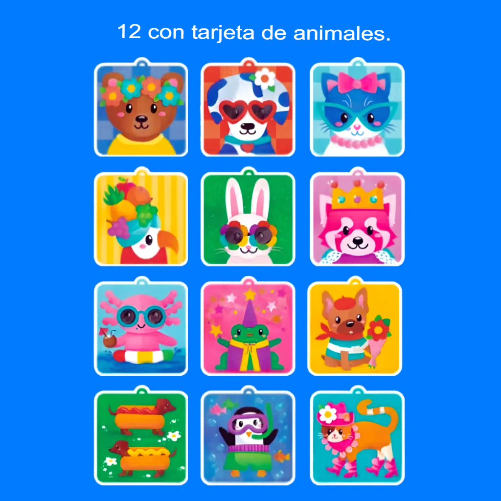 ANIMALES 3D: KIT DE POMPONES – CREA ANIMALES 3D SUAVES Y COLORIDOS✨🦁