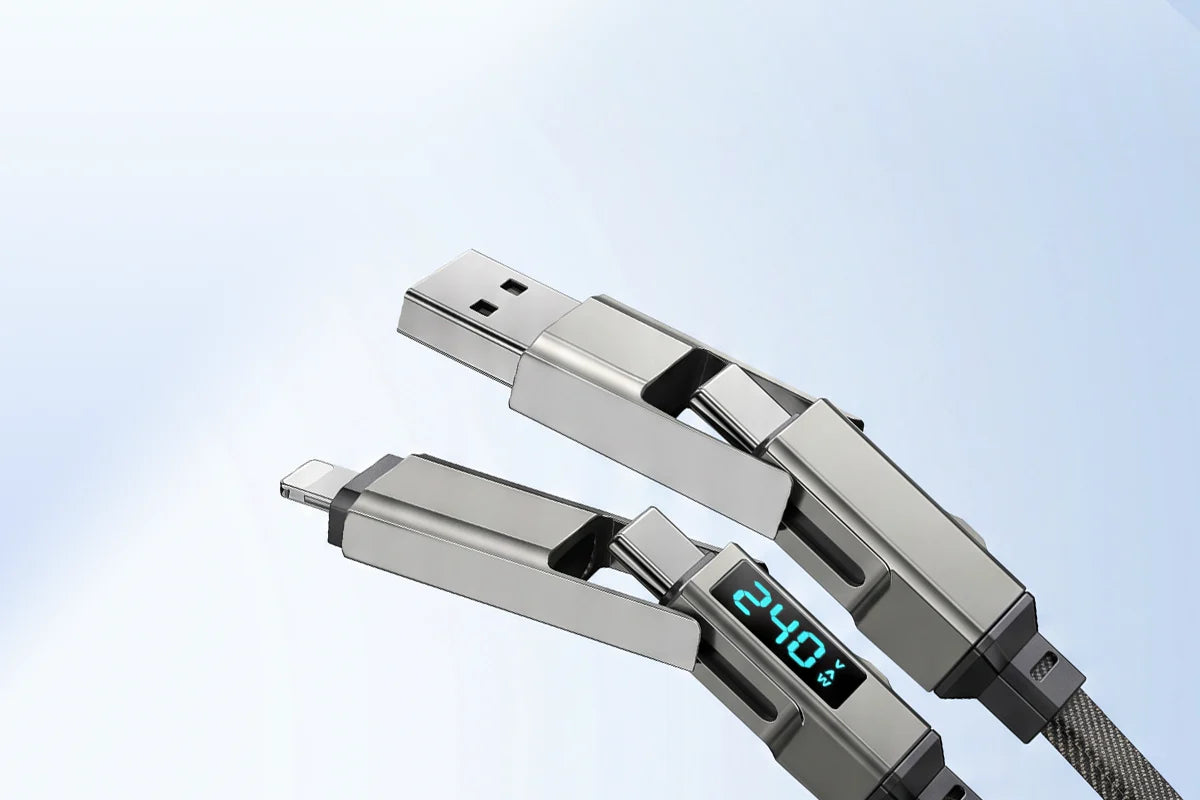 POWER KEY: CABLE DE CARGA 4 EN 1 CON LLAVERO💫⚡