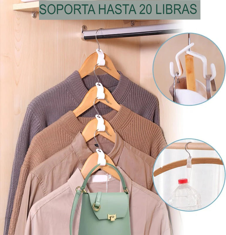 KIT X50 CLIPS EXTENSORES DE GANCHOS DE ROPA👕🪝