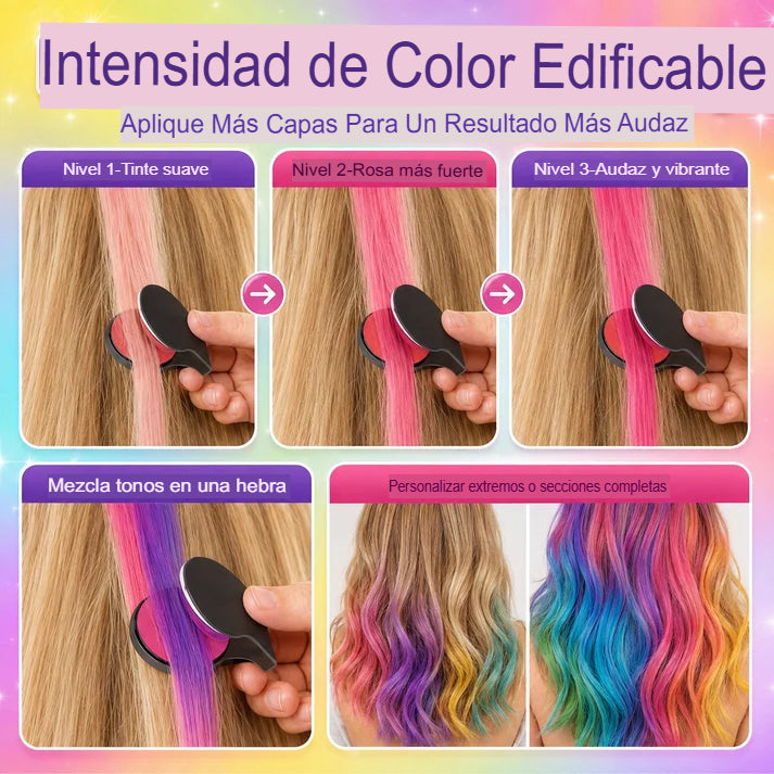 KIT X12 TINTAS TEMPORALES PARA CABELLO 🌈✨