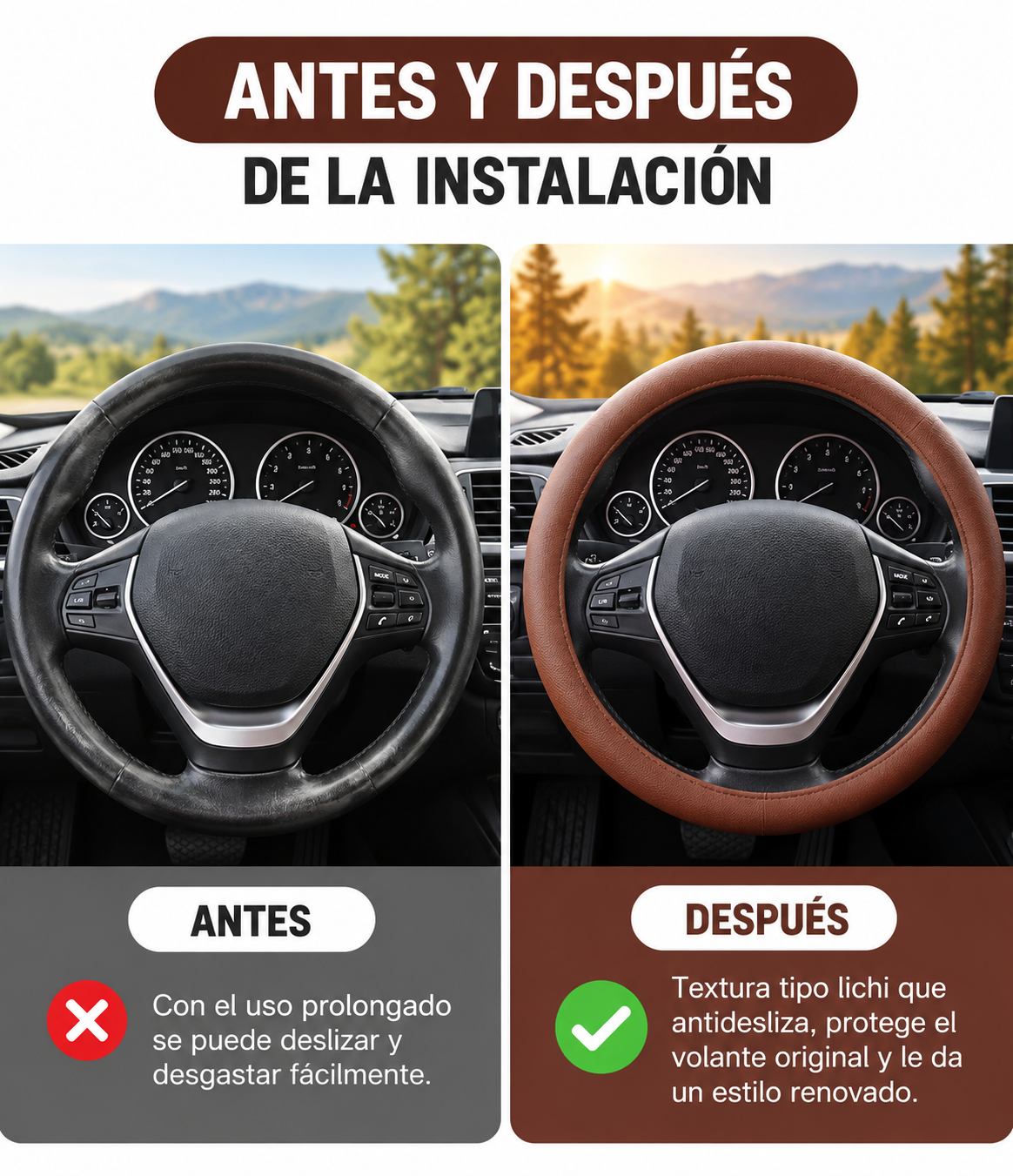 🚗 FUNDA DE SILICONA PREMIUM PARA VOLANTE ✨