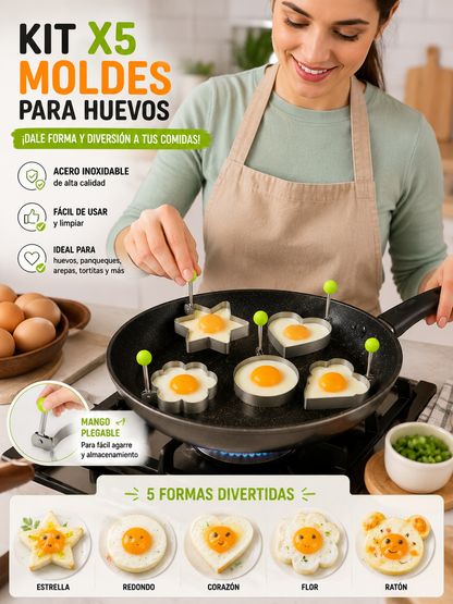 EGG MOLD: KIT X5 MOLDES PARA HUEVOS 🔥🍳