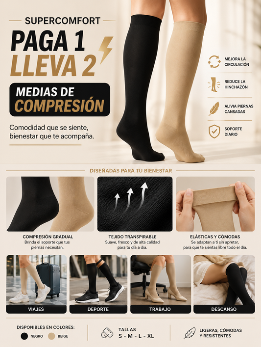 SUPERCOMFORT: PAGA 1 LLEVA 2 – MEDIAS DE COMPRESIÓN⚡