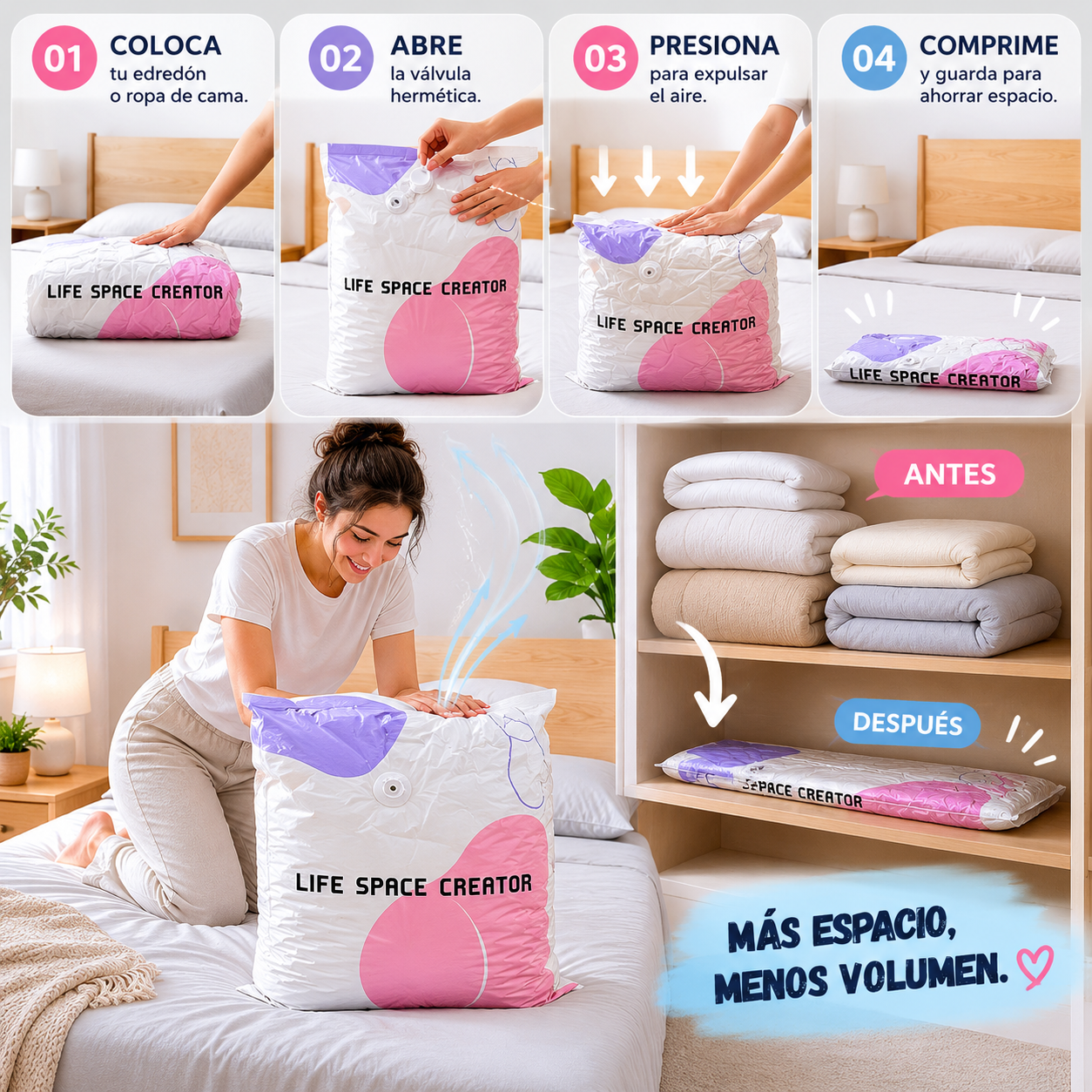 VACUUM BAG: KIT X3 BOLSAS + BOMBA DE VACÍO ELÉCTRICA🔥🧳