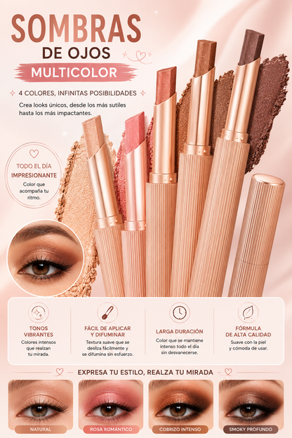 GLAM COLOR: SET X4 SOMBRAS DE OJOS MULTICOLOR 💎✨