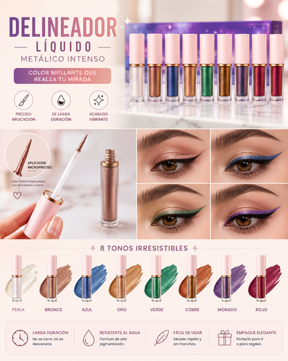 GLITTER EYES: SET X8 SOMBRAS BRILLANTES PARA OJOS🔥👁️