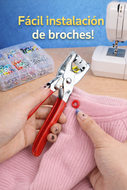BUTTONPRO: KIT ALICATE REMACHADOR DE BOTONES👕🔩