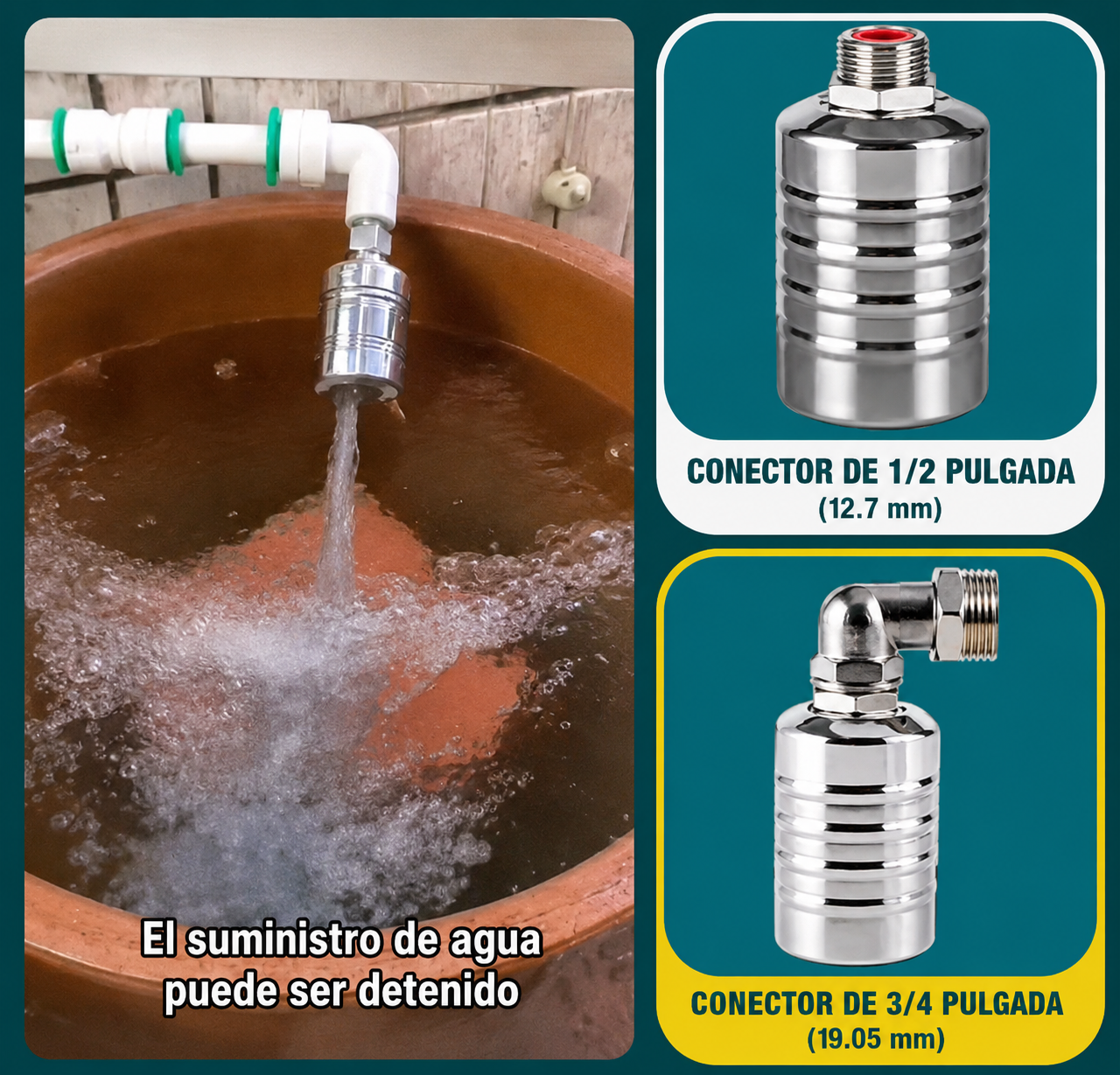 VÁLVULA FLOTADOR ACERO INOXIDABLE 🔧💧