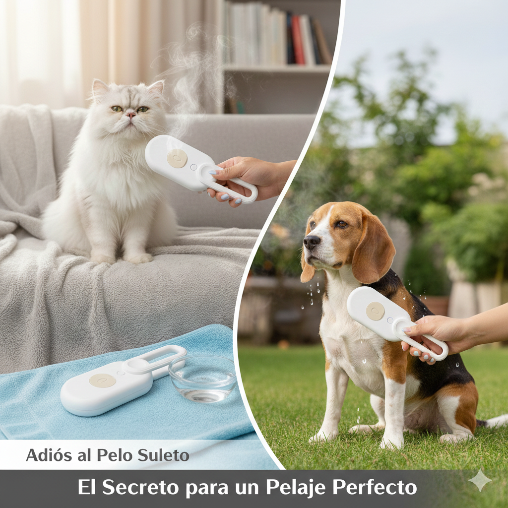 VAPOPET: CEPILLO A VAPOR PARA MASCOTAS 4 EN 1 🚿🐶