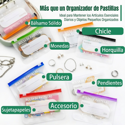 PILL BOX: ORGANIZADOR PLEGABLE DE VITAMINAS Y PASTILLAS ✨👜