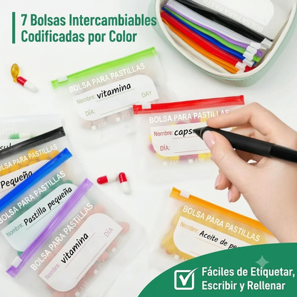 PILL BOX: ORGANIZADOR PLEGABLE DE VITAMINAS Y PASTILLAS ✨👜