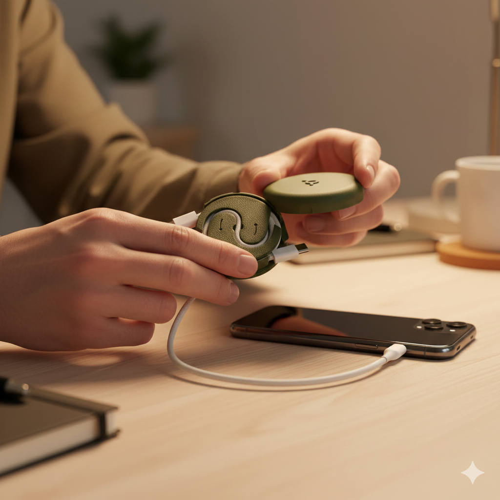 CABLE PRO: SET X3 PORTA CABLE ENROLLABLE🔌