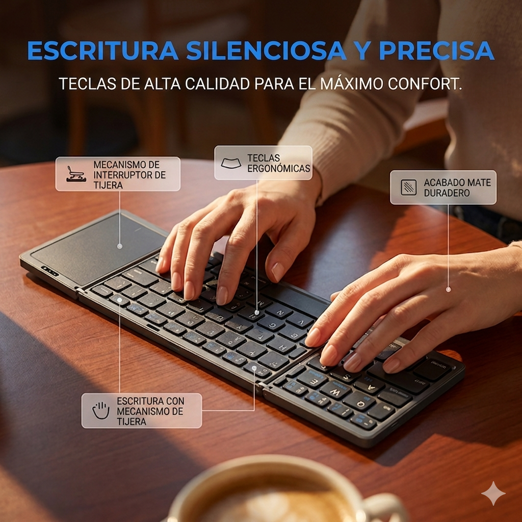 ⌨️ POCKET-TYPE: MINI TECLADO BLUETOOTH PLEGABLE ULTRADELGADO⌨️