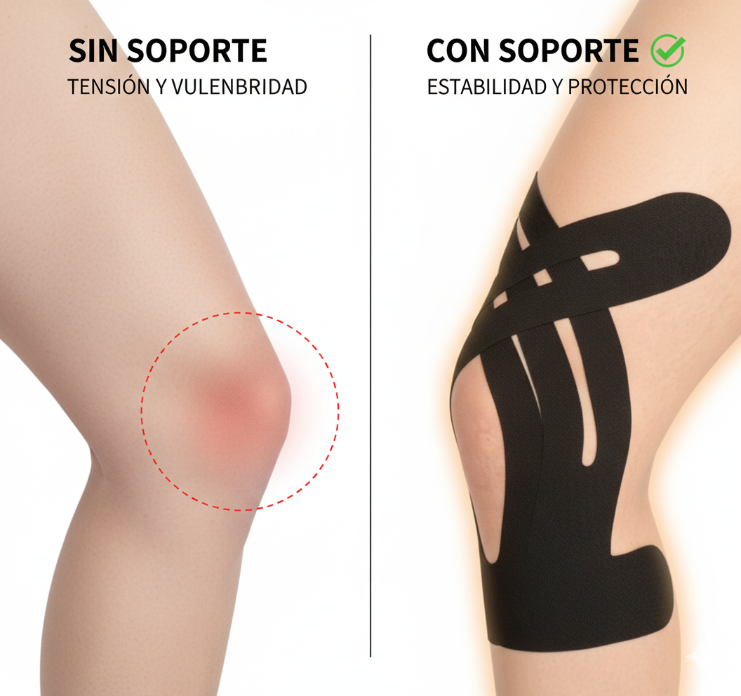 TAPEMAX: SET X10 CINTAS KINESIOLÓGICAS PARA RODILLAS🎽💥