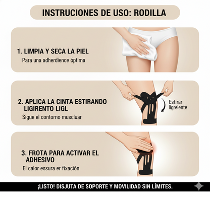 TAPEMAX: SET X10 CINTAS KINESIOLÓGICAS PARA RODILLAS🎽💥