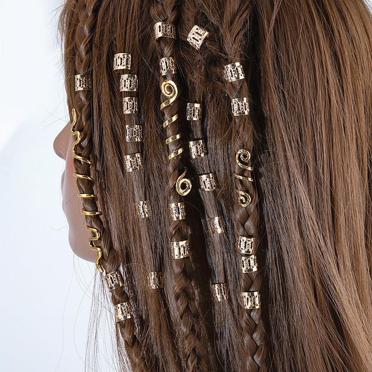 SET X28 ACCESORIOS VIKINGOS PARA EL CABELLO 🐍🖤