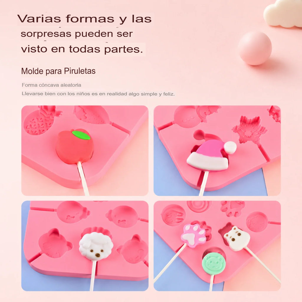 MOLDES DE SILICONA PARA PIRULETAS 🍭