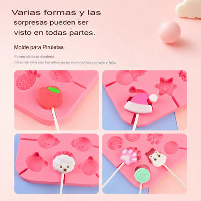 MOLDES DE SILICONA PARA PIRULETAS 🍭
