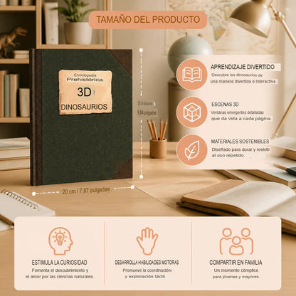 LIBRO DE DINOSAURIOS INTERACTIVO 3D 🦖✨