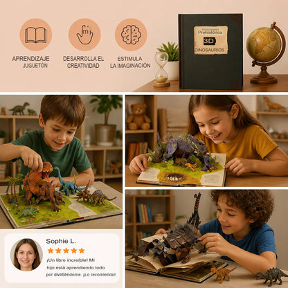 LIBRO DE DINOSAURIOS INTERACTIVO 3D 🦖✨