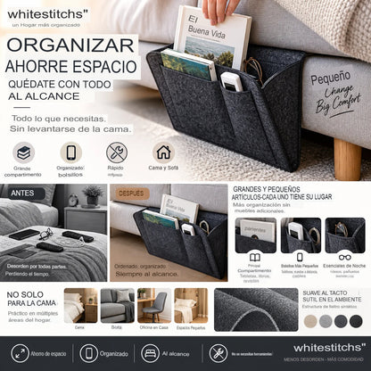 🛏️✨ ORGANIZADOR DE CAMA MULTIFUNCIONAL 📚📱