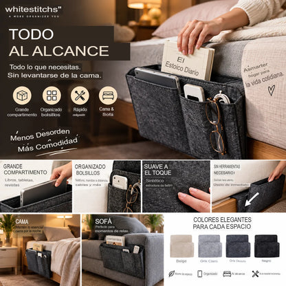 🛏️✨ ORGANIZADOR DE CAMA MULTIFUNCIONAL 📚📱